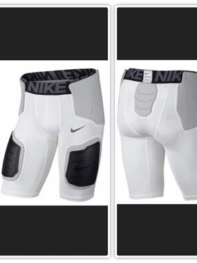 Nike Pro Combat White Football 5 Pad Hard Plate Compression Shorts Girdle Large